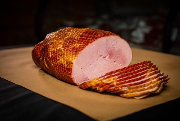 Salmon's Meat Products Whole Country Smoked Ham sliced for displaying