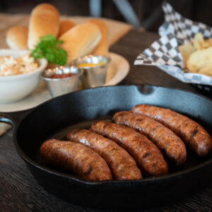 Salmon's Meat Products Pre-Cooked Brats available at our retail store, online for shipping and in northeast Wisconsin grocery stores